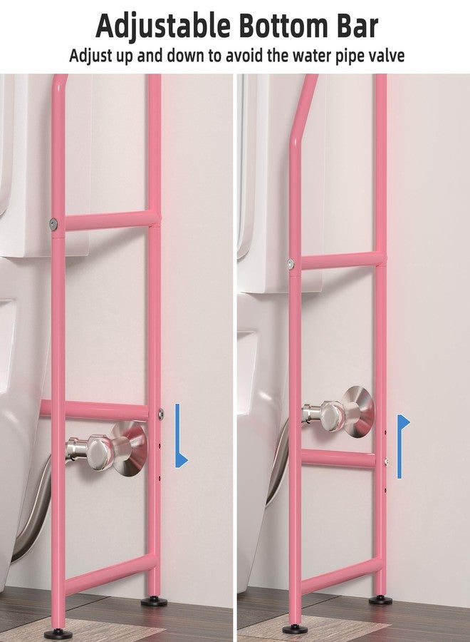 ASCENREST 3-Tier Over The Toilet Storage, Freestanding Metal Bathroom Shelves, Space Saver Above The Over Toilet Storage Shelf for Bathroom, Pink - Image 4